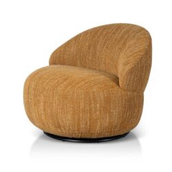 Isla Swivel Fabric Lounge Chair - Ginger Brown by Interior Secrets - AfterPay Available