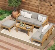 Ivan 4 Piece Outdoor Sofa & Table Set Neutral