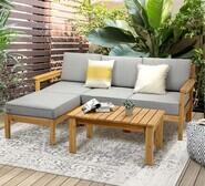 Ivan 4 Seater Outdoor Sofa And Table Set Brown