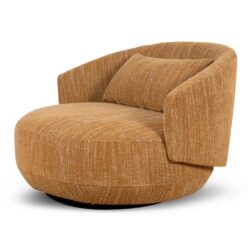 Janis Swivel Armchair - Ginger Brown by Interior Secrets - AfterPay Available
