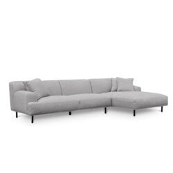 Jasleen 3 Seater Right Chaise Fabric Sofa - Sterling Sand by Interior Secrets - AfterPay Available