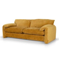 Jordie 3 Seater Fabric Sofa - Ochre by Interior Secrets - AfterPay Available
