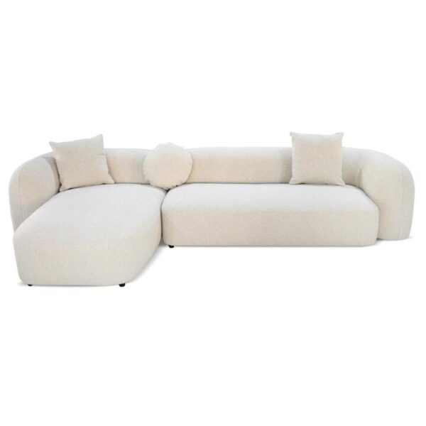 Justus 3 Seater Left Chaise Sofa - Oatmeal Beige by Interior Secrets - AfterPay Available