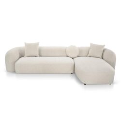 Justus 3 Seater Right Chaise Sofa - Oatmeal Beige by Interior Secrets - AfterPay Available