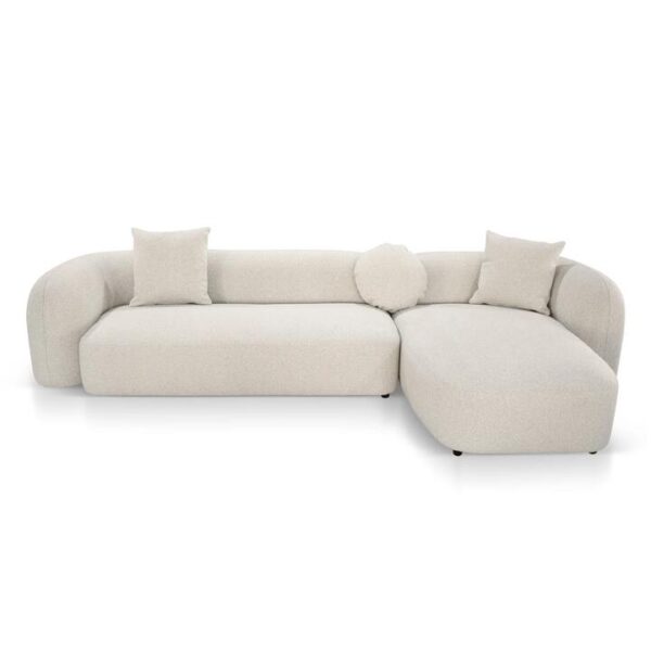 Justus 3 Seater Right Chaise Sofa - Oatmeal Beige by Interior Secrets - AfterPay Available