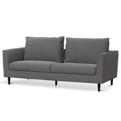 Kavan 3 Seater Fabric Sofa - Graphite Grey with Black Leg by Interior Secrets - AfterPay Available