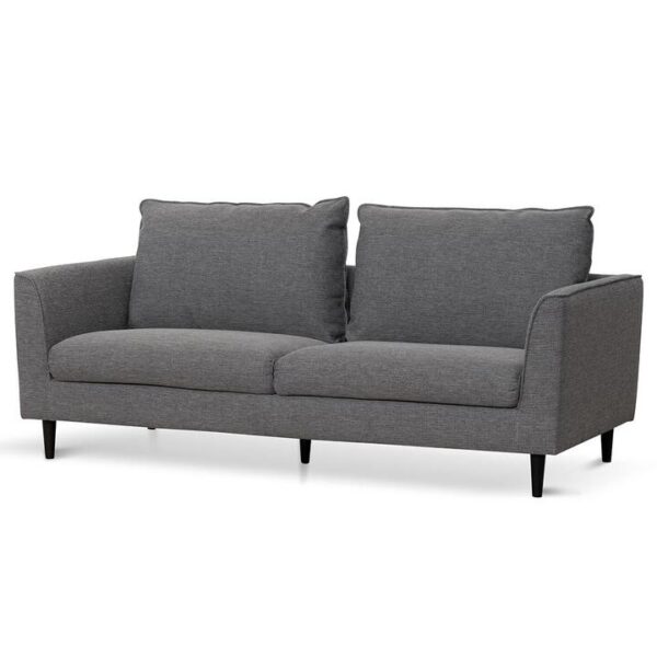 Kavan 3 Seater Fabric Sofa - Graphite Grey with Black Leg by Interior Secrets - AfterPay Available