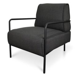 Ken Fabric Lounge Chair - Dark Grey by Interior Secrets - AfterPay Available
