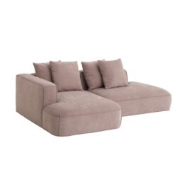 Klara 2 Seater Left Chaise Fabric Sofa - Latte by Interior Secrets - AfterPay Available