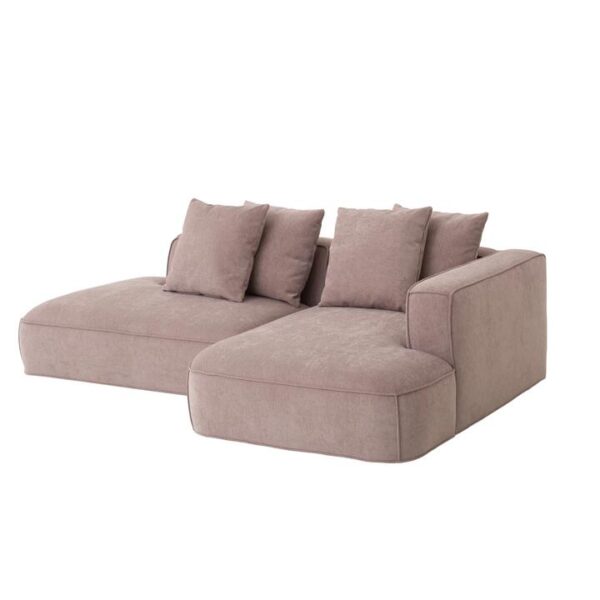 Klara 2 Seater Right Chaise Fabric Sofa - Latte by Interior Secrets - AfterPay Available
