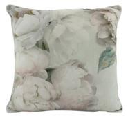Kota White Peony Velvet Cushion Neutral