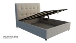Livingston custom upholstered bed gas lift storage base discounted display model