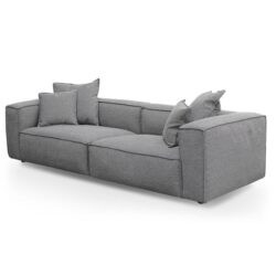 Loft 4 Seater Fabric Sofa with Cushion and Pillow - Graphite Grey by Interior Secrets - AfterPay Available
