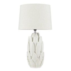 Lotus Ceramic Table Lamp - White by Interior Secrets - AfterPay Available