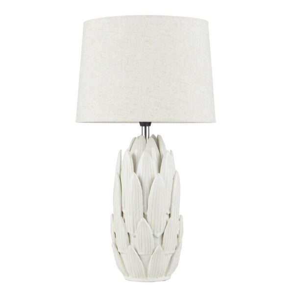 Lotus Ceramic Table Lamp - White by Interior Secrets - AfterPay Available