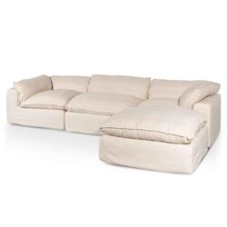 Lucian Fabric Corner Sofa - Linen Sand by Interior Secrets - AfterPay Available