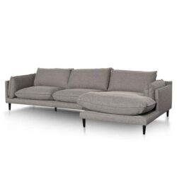 Lucio 4 Seater Right Chaise Fabric Sofa - Graphite Grey by Interior Secrets - AfterPay Available