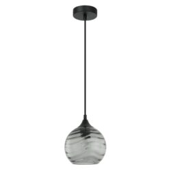 MARBRE Pendant Lamp Light Interior ES OD170mm H180mm Wine Glass Smokey Black Wavy Glass