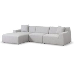 Marlin 3 Seater Left Chaise Fabric Sofa - Passive Grey by Interior Secrets - AfterPay Available
