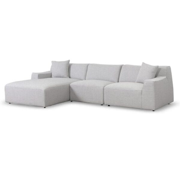 Marlin 3 Seater Left Chaise Fabric Sofa - Passive Grey by Interior Secrets - AfterPay Available