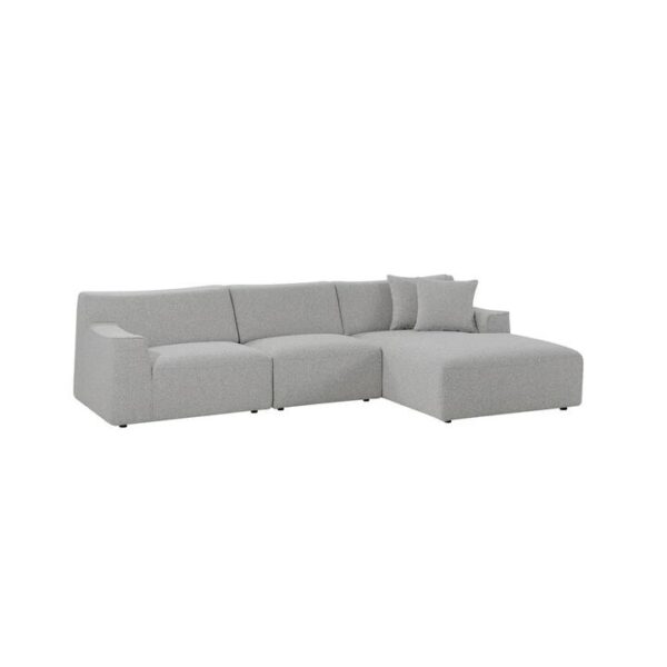 Marlin 3 Seater Right Chaise Fabric Sofa - Clay Grey by Interior Secrets - AfterPay Available