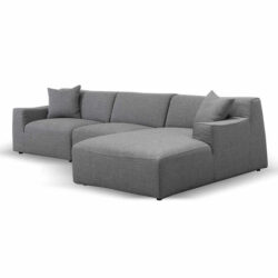 Marlin 3 Seater Right Chaise Fabric Sofa - Noble Grey by Interior Secrets - AfterPay Available