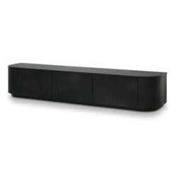 Marty 2.4m Entertainment TV Unit - Full Black Oak by Interior Secrets - AfterPay Available