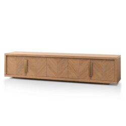 Miriam 2.23m Entertainment TV Unit - Dusty Oak with Gold Handle by Interior Secrets - AfterPay Available
