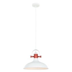 NARVIK Pendant Lamp Light Interior ES Matte White Dome with Copper Highlight OD360mm