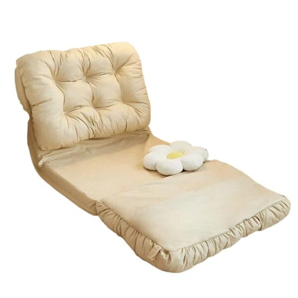 NNEOBA Convertible Foldable Lounger Sofa Bed - Beige Water-Resistant Lazy Chair Sleeper