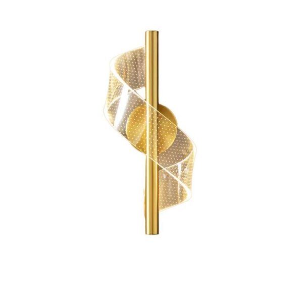 NNEOBA Elegant Gold LED Wall Sconce Lamp with Warm Light - Modern Acrylic and Aluminum Alloy Design