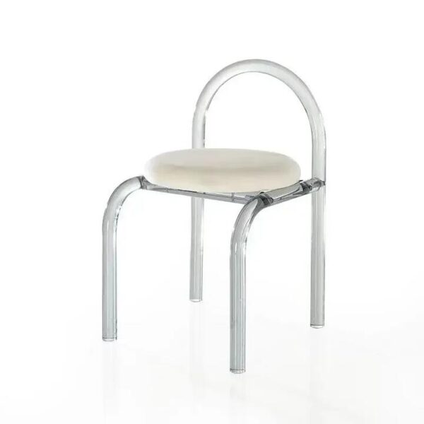 NNEOBA Six Colors Crystal Makeup Chair Modern Acrylic Furniture Unique Relax Lounge Dining Chair Clear Meubles De Salon Household Items