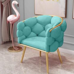 NNEOBA fluffy Single sofa creative design velvet armchair(Lake Blue)