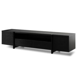 New York Lowline 2.1m Wooden TV Entertainment Unit - Black Oak by Interior Secrets - AfterPay Available