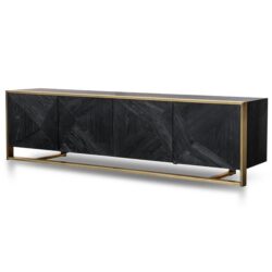 Nicole 2.2m Wooden TV Entertainment Unit - Black by Interior Secrets - AfterPay Available