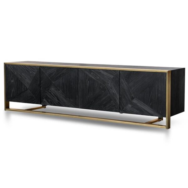 Nicole 2.2m Wooden TV Entertainment Unit - Black by Interior Secrets - AfterPay Available