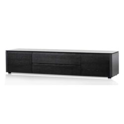 Norris 2m Entertainment TV Unit with Middle Drawer - Black Oak by Interior Secrets - AfterPay Available