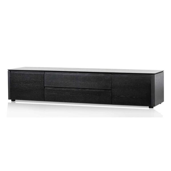 Norris 2m Entertainment TV Unit with Middle Drawer - Black Oak by Interior Secrets - AfterPay Available