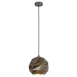 ORIGAMI Pendant Lamp Light Interior ES 60W Matte Grey Dome Small Iron OD220mm x H3215mm