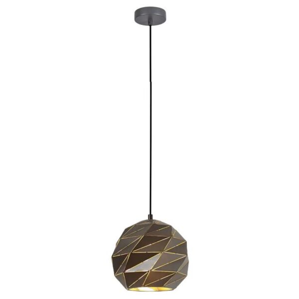 ORIGAMI Pendant Lamp Light Interior ES 60W Matte Grey Dome Small Iron OD220mm x H3215mm