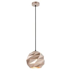 ORIGAMI Pendant Lamp Light Interior ES 60W Rose Gold Dome Small Iron OD220mm x H3215mm