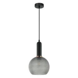 PELOTA Pendant Lamp Light Interior ES OD200mm H320mm Wine Glass Smokey Black Segmented Glass