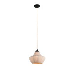Pascal Modern Glass Fabric Wine Glass Shape Shade Hanging Pendant Light Lamp Black/Linen