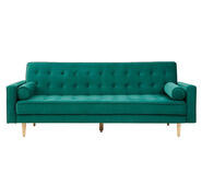 Penn Velvet Sofa Bed Green 3 Seater