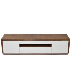 Pippa TV Stand Cabinet Entertainment Unit 2.2m - Antique Oak / High Gloss White