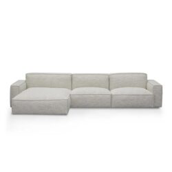 Roshil Left Chaise Fabric Sofa - Fog Grey by Interior Secrets - AfterPay Available