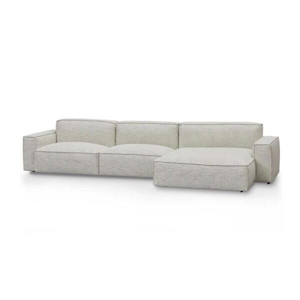 Roshil Right Chaise Fabric Sofa - Fog Grey by Interior Secrets - AfterPay Available
