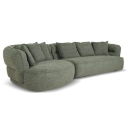 Rowe Left Chaise Sofa - Coral Dark Green by Interior Secrets - AfterPay Available