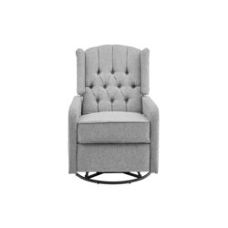 Seattle Fabric Swivel Recliner Accent Relaxing Lounge Chair - Light Grey
