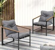Set Of 2 Esmeralda Outdoor Chairs Black